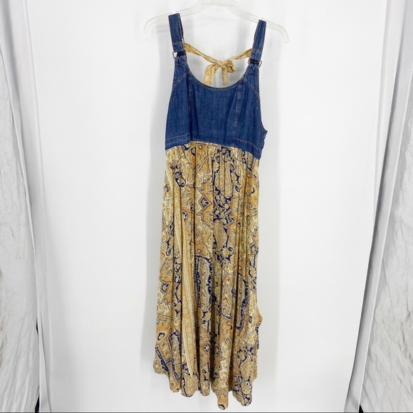 Free people denim paisley maxi dress - Picture 2 of 7